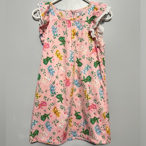 crown & ivy Other - Crown & Ivy Ruffle Bunny Dress Girls Size 12  Pink Spring Easter